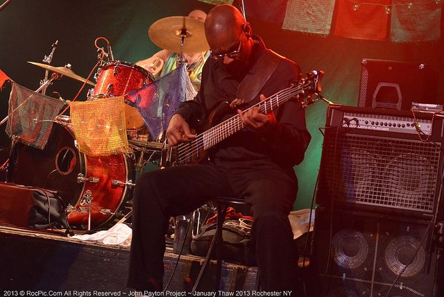 Mike Reid - Bass player,  at the 2013 January Thaw Concert