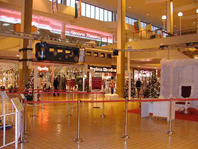 Midtown Plaza Rochester NY New York Christmas Monorail And Libertey Pole Downtown images by sp00k Www.RocPic.Com 2001