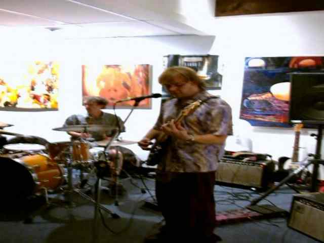 Nate Coffey & Friends @ His Birthday. Paintings by James G. Gavin, Hungerford Art Gallery, East Main St, Rochester NY August 2001