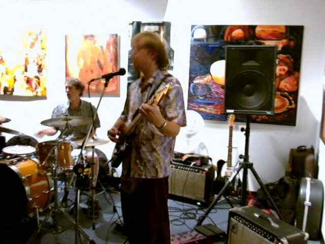 Nate Coffey & Friends @ His Birthday. Paintings by James G. Gavin, Hungerford Art Gallery, East Main St, Rochester NY August 2001