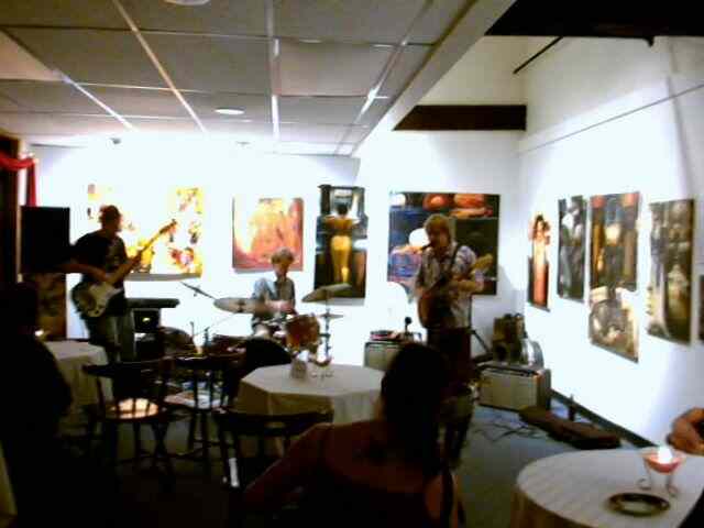 Nate Coffey & Friends @ His Birthday. Paintings by James G. Gavin, Hungerford Art Gallery, East Main St, Rochester NY August 2001