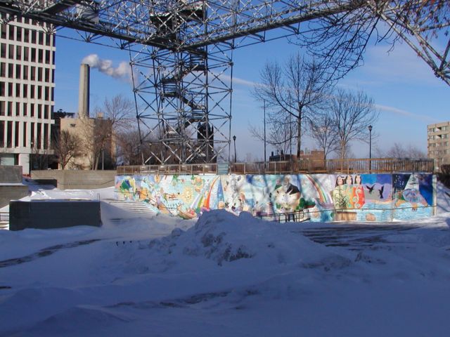 Picture Manhattan Square Park icescape gives way to rainbows and blue skies Rochester NY February 15th 2003 POD winter Picture Of The Day view picture photo image picture pictures photos images