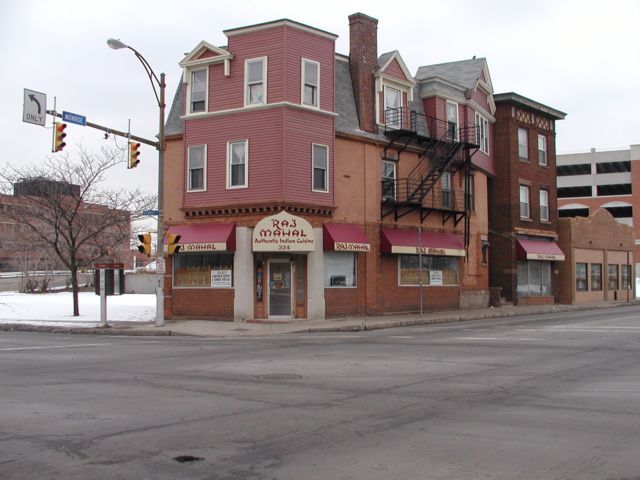 Picture The Raj Mahal Restaurant authentic Indian cuisine  324 Monroe Ave at Alexander St. Phone 585 546 2315 Rochester NY winter view. Rochester NY March 8th 2003 POD winter Picture Of The Day view picture photo image picture pictures photos images