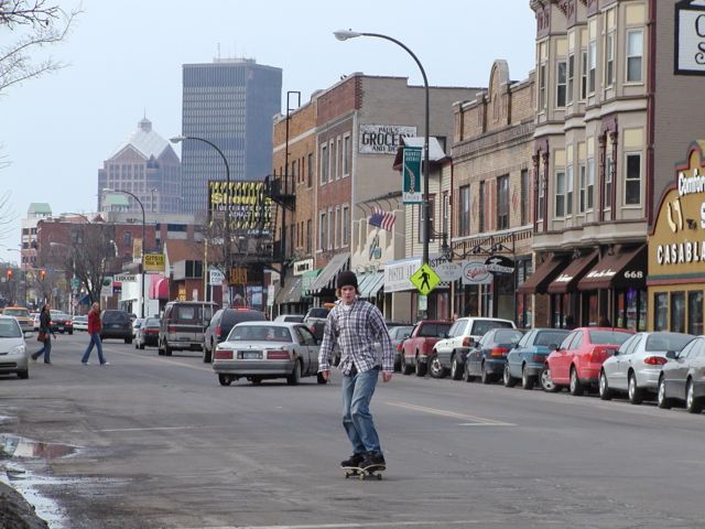 Picture Pre Spring Heat Wave brings out the pavement surfers Rochester NY winter view. Rochester NY March 10th 2003 POD winter Picture Of The Day view picture photo image picture pictures photos images