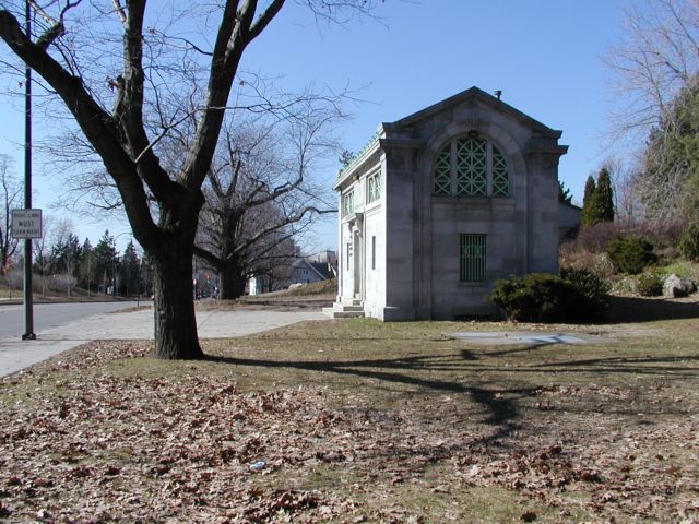 Picture Gatehouse 2 Built 1908 Cobb's Hill Reservoir Monroe Ave. Rochester NY New York March 27th 2003 POD spring Picture Of The Day view picture photo image picture pictures photos images