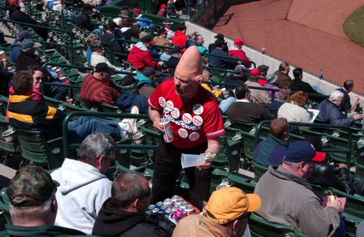 Picture - Conehead The Beer Vendor Serves Up A Cold Budwiser At Yesterdays Rochester Red Wings Baseball Game. The Wings Lost 5-1 To The Norfolk Tides. 24 Hour Fresh 1:20 PM. Apr 15th 2005 POD. - Rochester NY Picture Of The Day from RocPic.Com spring summer fall winter pictures photos images people buildings events concerts festivals photo image at new images daily Rochester New York Fall I Love NY I luv NY Rochester New York 2004 POD view picture photo image pictures photos images