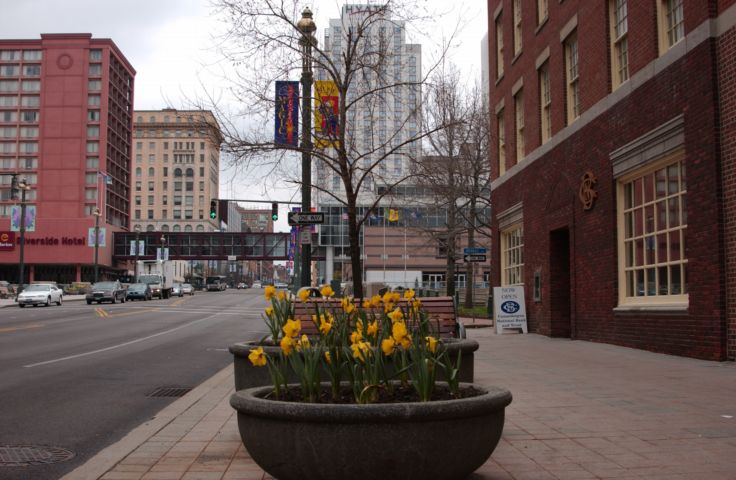 Picture West Main Street Rochester NY. Fresh 12:07 PM Apr 26th 2004 POD. - Rochester NY Picture Of The Day from RocPic.Com spring summer fall winter pictures photos images people buildings events concerts festivals photo image at new images daily Rochester New York Fall I Love NY I luv NY Rochester New York Jan 2004 POD Winter view picture photo image pictures photos images