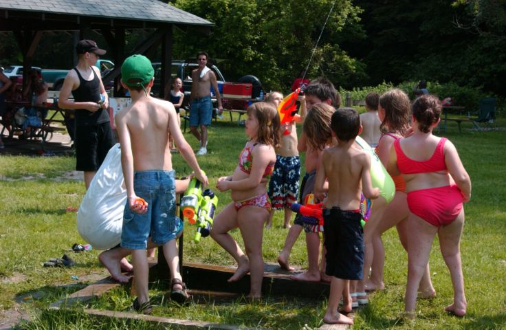 Picture - A Mob Of Kids Reload Their Water Guns While Celebrating My Nephew's Birthday At Ellison Park. 24 Hour Fresh 3:10 PM. June 12th 2005 POD. - Rochester NY Picture Of The Day from RocPic.Com spring summer fall winter pictures photos images people buildings events concerts festivals photo image at new images daily Rochester New York Fall I Love NY I luv NY Rochester New York 2005 POD view picture photo image pictures photos images