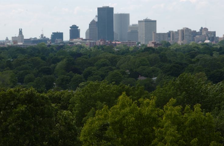 Picture - I Shot This Photo Of The Rochester NY Skyline From The Top Of Cobbs Hill Two Days Ago, But Will Post It As I Don't Get Up There As Much As I Used To. June 17th 2005 POD. - Rochester NY Picture Of The Day from RocPic.Com spring summer fall winter pictures photos images people buildings events concerts festivals photo image at new images daily Rochester New York Fall I Love NY I luv NY Rochester New York 2005 POD view picture photo image pictures photos images