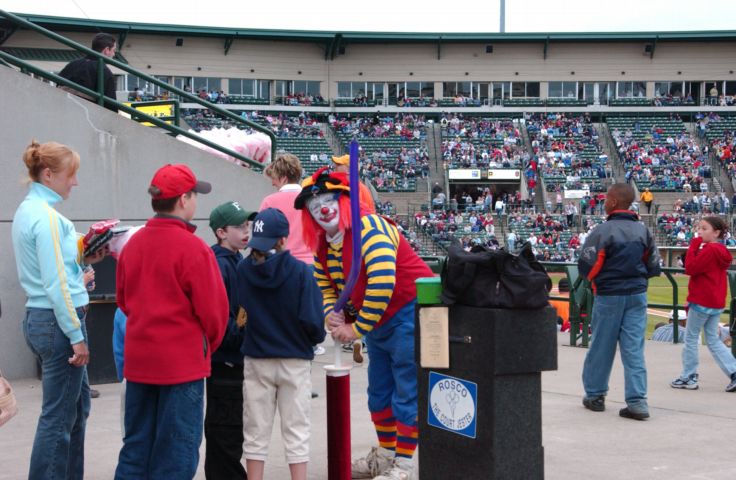 Picture - Rosco The Court Jester Was A Big Hit At Frontier Field. Fresh 7:38 PM. June 18th 2005 POD. - Rochester NY Picture Of The Day from RocPic.Com spring summer fall winter pictures photos images people buildings events concerts festivals photo image at new images daily Rochester New York Fall I Love NY I luv NY Rochester New York 2005 POD view picture photo image pictures photos images