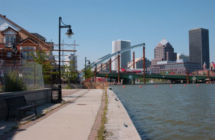 Picture - A Third Section Has Been Added To The Growing Archway Of The New Troup Howell Bridge. Fresh 4:28 PM. June 24th 2005 POD. - Rochester NY Picture Of The Day from RocPic.Com spring summer fall winter pictures photos images people buildings events concerts festivals photo image at new images daily Rochester New York Fall I Love NY I luv NY Rochester New York 2005 POD view picture photo image pictures photos images