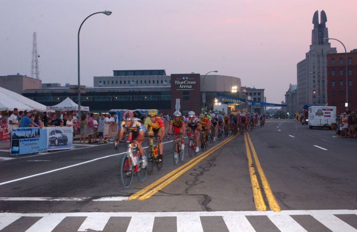 Picture - Bicycle Racers Riding On Broad St. During The 2nd Running Of The Saturn Rochester Twilight Criterium. The 2 Hour Race Was Won By  Juan Haedo of Argentina. 24 Hour Fresh 8:50 PM. - Rochester NY Picture Of The Day from RocPic.Com spring summer fall winter pictures photos images people buildings events concerts festivals photo image at new images daily Rochester New York Fall I Love NY I luv NY Rochester New York 2005 POD view picture photo image pictures photos images