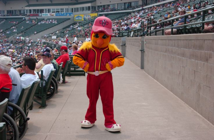 Mittsy, A Mascot For The Rochester Red Wings Striking A Pose June 30th 2005  -  Rochester NY Picture Of The Day - Rochester New York, Rochester  NY Rural Areas, Suburbs, Downtown