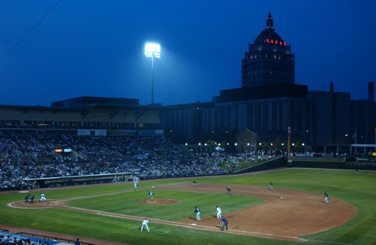 Picture Rochester Red Wings. Today is the final Home game of the 2004 season. 24 hour fresh 7:56 p.m. Sep 6th 2004 POD.  - Rochester NY Picture Of The Day from RocPic.Com summer fall winter spring pictures photos images people buildings events concerts festivals photo image at new images daily Rochester New York Fall I Love NY I luv NY Rochester New York Jan 2004 POD Winter view picture photo image pictures photos images