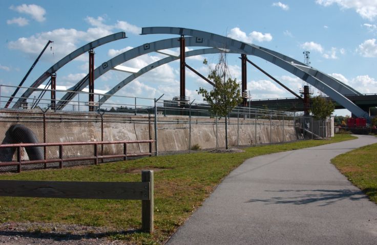 Picture - One Section Remains To Be Fitted On This Arch Of The Troupe Howell Bridge. Oct 9th 2005 POD - Rochester NY Picture Of The Day from RocPic.Com spring summer fall winter pictures photos images people buildings events concerts festivals photo image at new images daily Rochester New York Fall I Love NY I luv NY Rochester New York 2005 POD view picture photo image pictures photos images