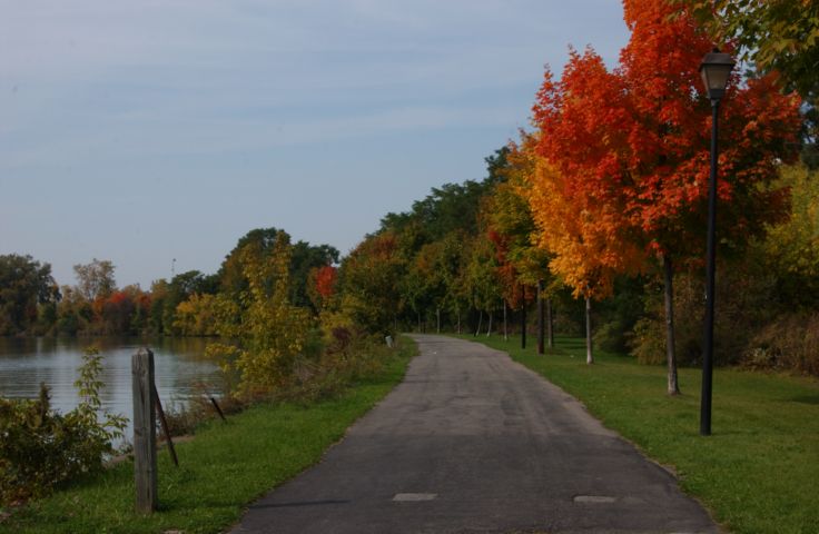 Picture - Erie Canal Trail West of Main St Fairport NY - Rochester NY Picture Of The Day from RocPic.Com fall winter spring summer pictures photos images people buildings events concerts festivals photo image at digitalster.com new images daily 2003 Rochester New York Summer I Love NY I luv NY Rochester New York Oct 2003 POD fall view picture photo image pictures photos images