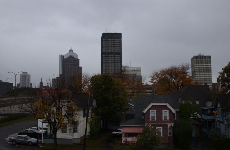 Picture - 24 Fresh 9:30 AM Raining Rochester NY Skyline - Rochester NY Picture Of The Day from RocPic.Com fall winter spring summer pictures photos images people buildings events concerts festivals photo image at rocpic.com new images daily 2003 Rochester New York Summer I Love NY I luv NY Rochester New York Oct 2003 POD fall view picture photo image pictures photos images