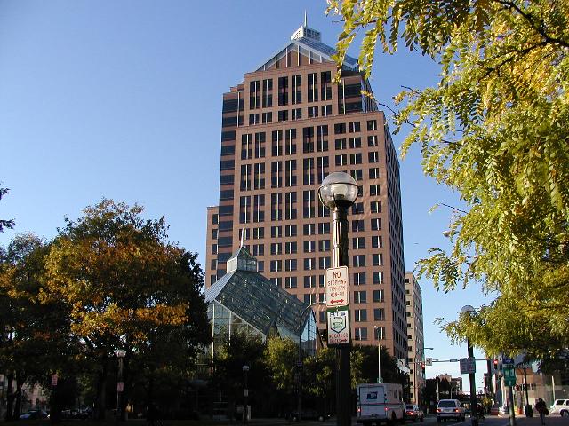 Picture Bausch and Lomb building looking north on Clinton Avenue towards Main St Rochester NY New York Picture of the day Fall October 2002 Photo Todays Picture of Rochester NY New York Photos Pictures Image Images