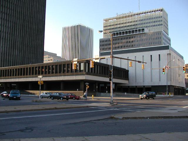 Picture Of The Day Rochester NY New York Xerox left  Lincoln Tower center Midtown Plaza right view from Chestnut Street October 29th 2002 Photo Photos Pictures Image Images<