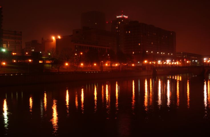 Picture - 24 Hour Fresh 7:45 PM Genesee River Rochester Skyline - Rochester NY Picture Of The Day from RocPic.Com fall winter spring summer pictures photos images people buildings events concerts festivals photo image at new images daily Rochester New York Fall I Love NY I luv NY Rochester New York Nov 2003 POD fall view picture photo image pictures photos images