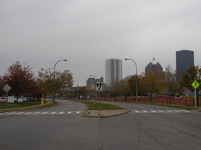 Rochester NY New York Picture Of The Day November 5th 2002 Exchange Street Corn Hill  Rochester Skyline in background. Photo  Photos Pictures Image Images