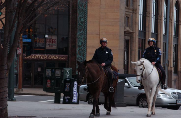 Picture - Rochester NY Mounted Police. Liberty Pole Way & Franklin St. Rochester NY Nov 19th 2004 POD. - Rochester NY Picture Of The Day from RocPic.Com fall winter spring summer pictures photos images people buildings events concerts festivals photo image at new images daily Rochester New York Fall I Love NY I luv NY Rochester New York 2004 POD view picture photo image pictures photos images