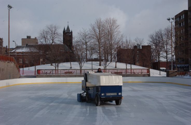 Picture - Prepping The Ice With The Zamboni At Manhattan Square Park Ice Skating Rink. Dec 14th 2004 POD. - Rochester NY Picture Of The Day from RocPic.Com fall winter spring summer pictures photos images people buildings events concerts festivals photo image at new images daily Rochester New York Fall I Love NY I luv NY Rochester New York 2004 POD view picture photo image pictures photos images
