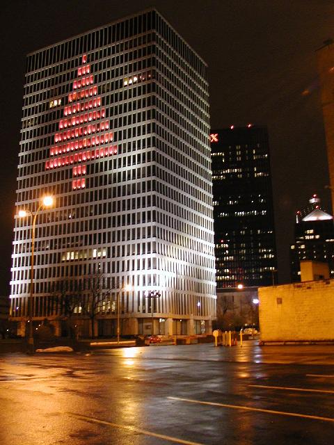 Rochester NY New York December 16th 2002 POD HSBC Xerox Bausch And Lomb Night Time Rochester NY Picture Of The Day Photo Photos Pictures Image Images