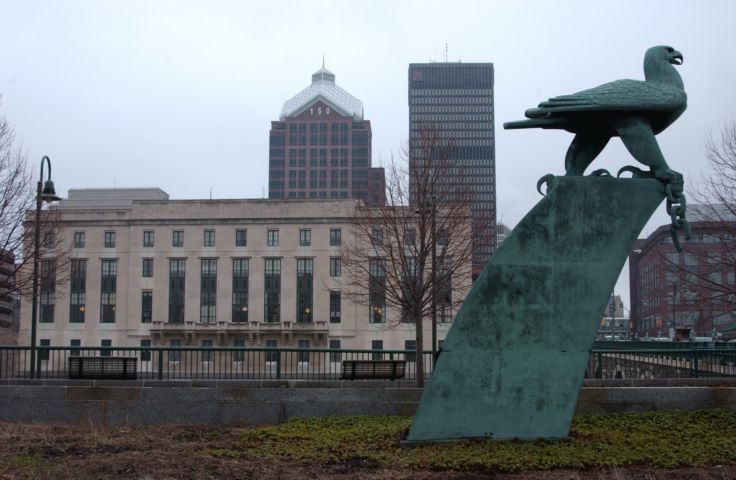 PictureRochester War Memorial view of the Rochester NY Sklyine.  Fresh 12:24 PM Apr 2nd 2004 POD. - Rochester NY Picture Of The Day from RocPic.Com winter spring summer fall pictures photos images people buildings events concerts festivals photo image at new images daily Rochester New York Fall I Love NY I luv NY Rochester New York Jan 2004 POD Winter view picture photo image pictures photos images