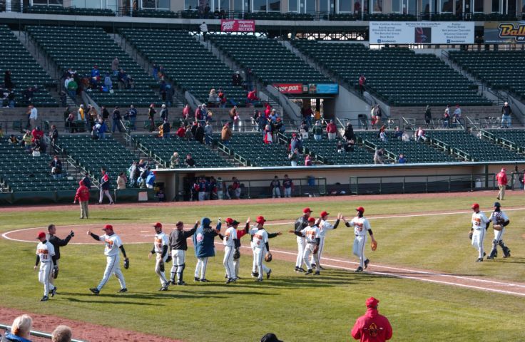 Picture The Rochester Red Wings are off to their best start in the team's 76 year history. The Wings swept a double header at Frontier Field and are celebrating a 7 Win 0 Loss season. 24 hour fresh 5:25 PM Apr 15th 2004 POD. - Rochester NY Picture Of The Day from RocPic.Com winter spring summer fall pictures photos images people buildings events concerts festivals photo image at new images daily Rochester New York Fall I Love NY I luv NY Rochester New York Jan 2004 POD Winter view picture photo image pictures photos images